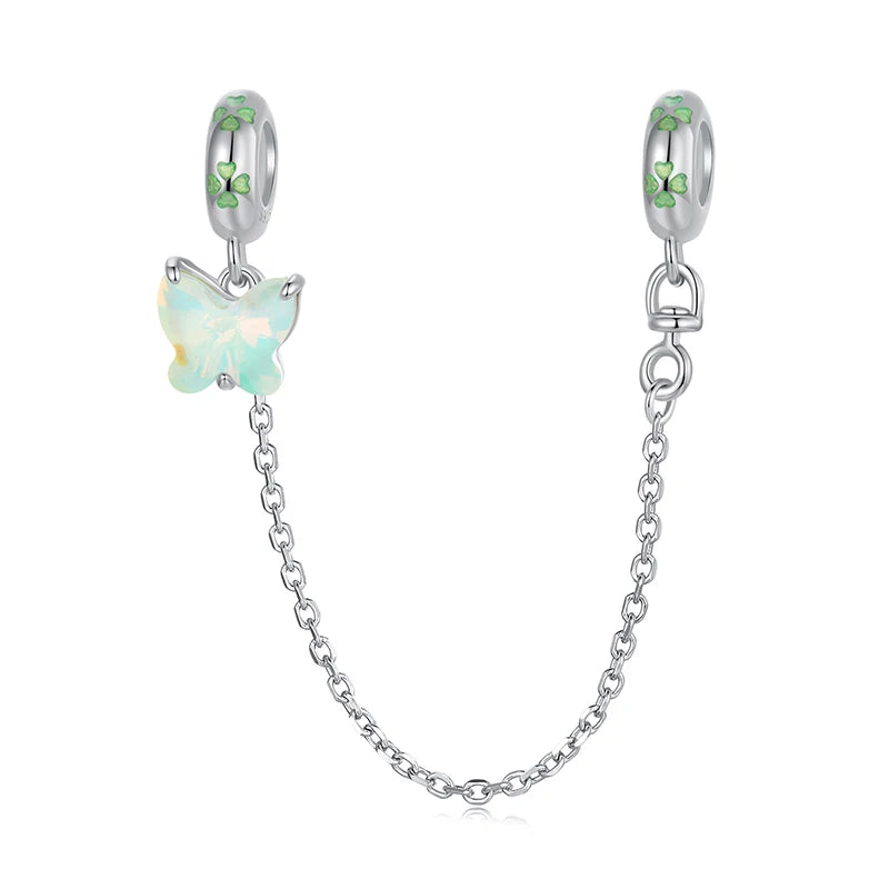 Sterling Silver Green Butterfly Charm Bracelet Bead DIY
