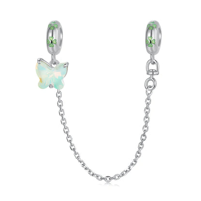 Sterling Silver Green Butterfly Charm Bracelet Bead DIY