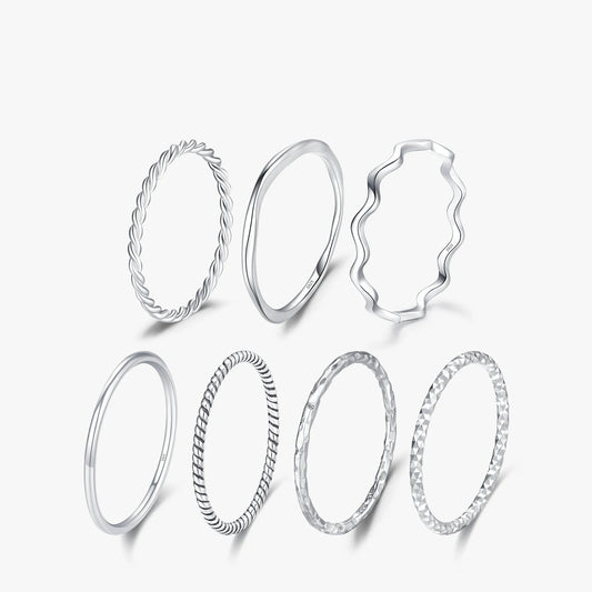 MODIAN 925 Sterling Silver Simple Fashion Stackable Ring Classic Wave Geometric Exquisite Finger Rings For Women Party Jewelry Mirror Quenn