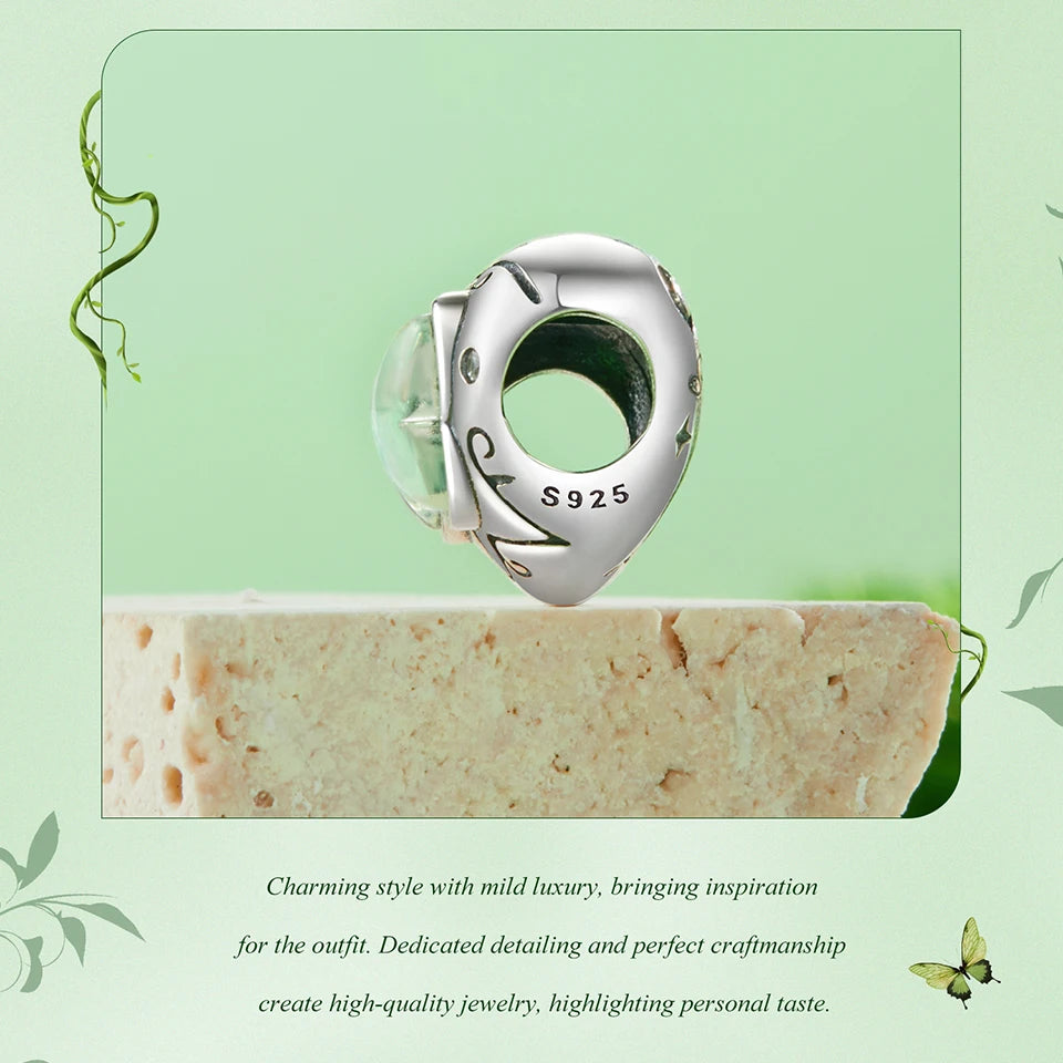 Sterling Silver Green Butterfly Charm Bracelet Bead DIY
