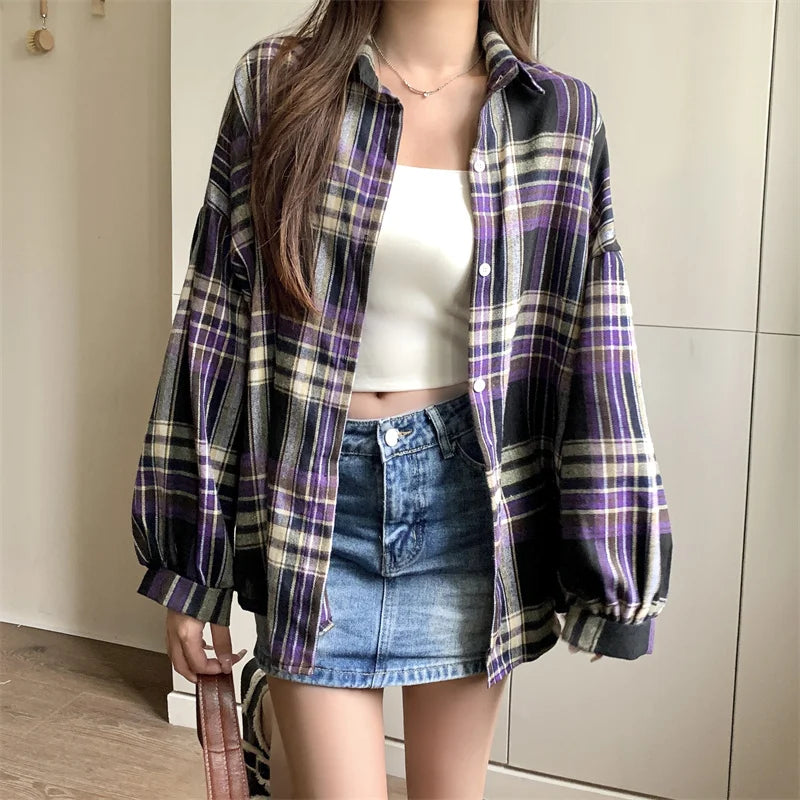 Women's Plaid Flannel Style Shirt