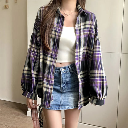Women's Plaid Flannel Style Shirt