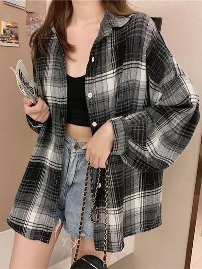 Women's Plaid Flannel Style Shirt