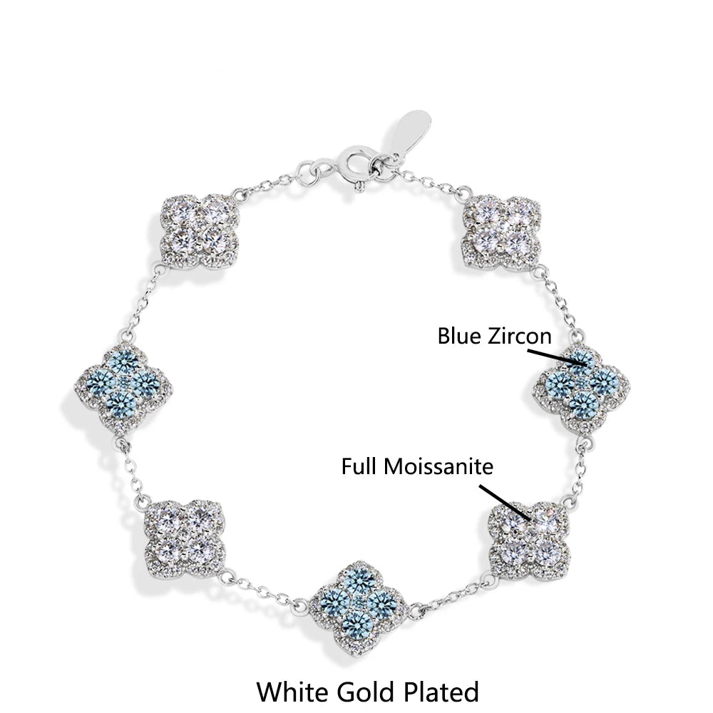 Moissanite Star Bracelet in Sterling Silver - Mirror Quenn - shop now worldwide shipping