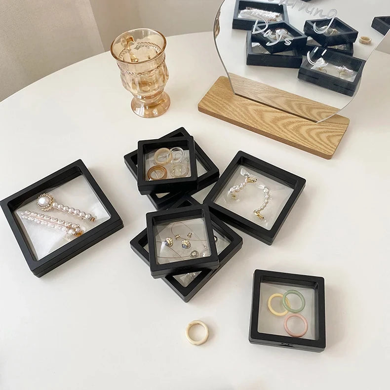 5-Piece Floating Display Case Frame for Jewelry & Coins Mirror Quenn