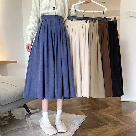 Vintage Pleated Midi Skirt
