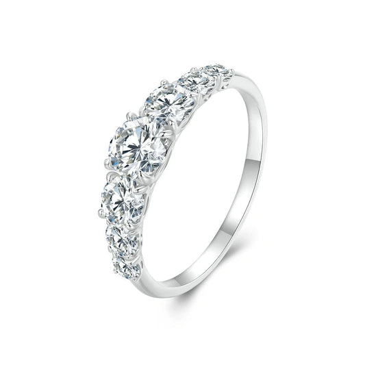 Bamoer D Color VVS1 EX Moissanite Ring Delicate Lab Diamond Ring 925 Sterling Silver for Women Engagement Wedding Jewelry Mirror Quenn