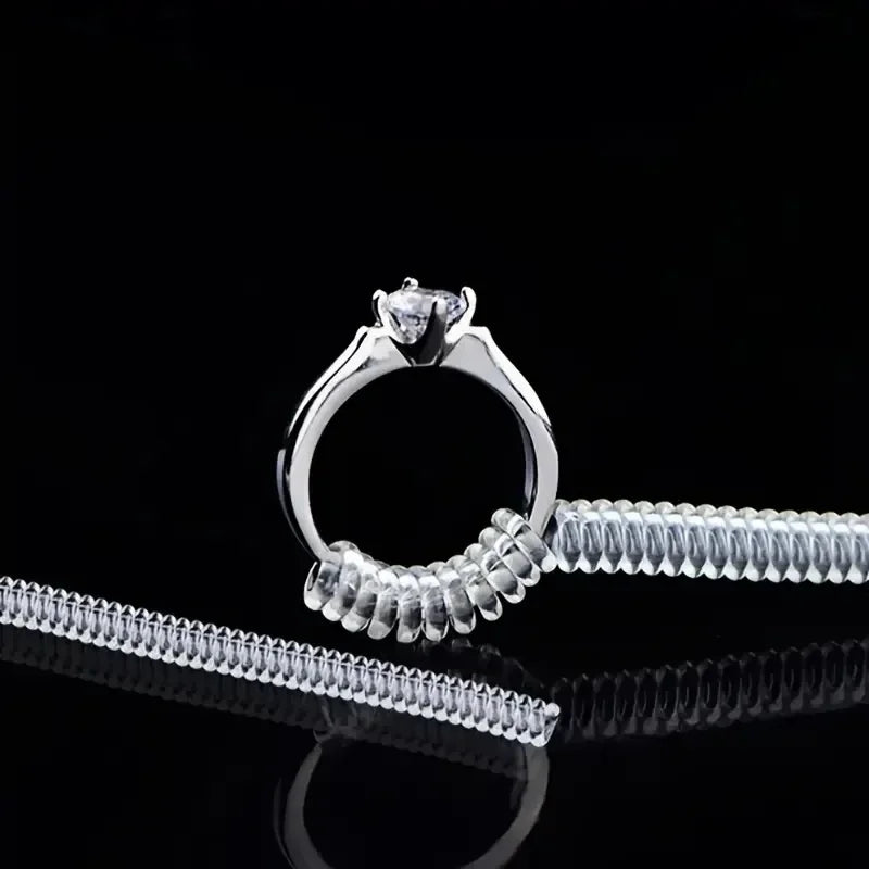 4-Piece Spiral Ring Size Adjuster for Loose Rings (Transparent) Mirror Quenn