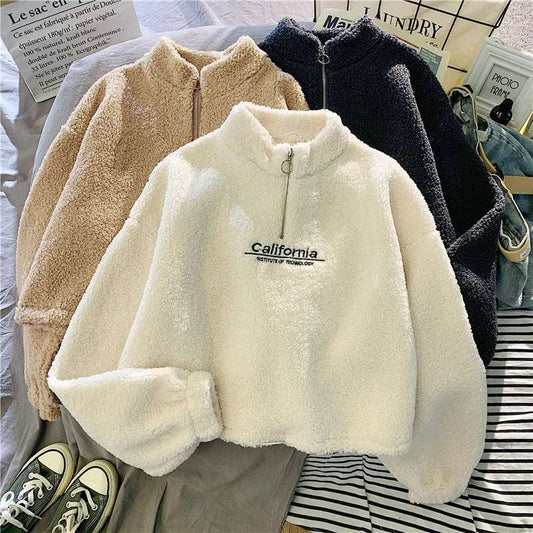 hoodie fleece crop sweatshirt cropped women's women womens casual hooded pullover new top dance gym yoga hip hop size small