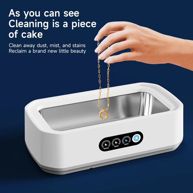 Xiaomi 650ml Adjustable Large Capacity Ultrasonic Cleaner Fast Powerful Jewelry Brace Glasses Jewelry Cleaning Machine Household Mirror Quenn