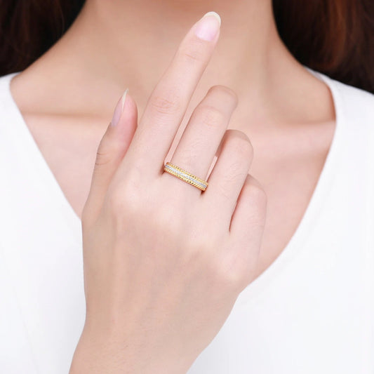 MODIAN Fashion 925 sterling silver Rings Shining AAAAA Cubic Zirconia Eternity Bands Rings For Women Gold Color Fine Jewelry Mirror Quenn