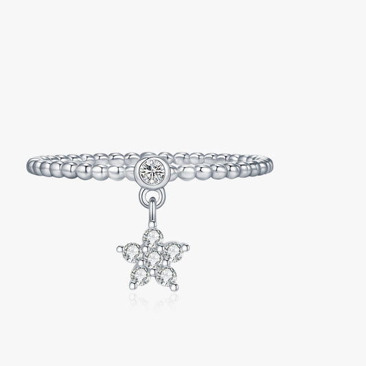 D Color Moissanite Daisy Swing Ring Mirror Quenn