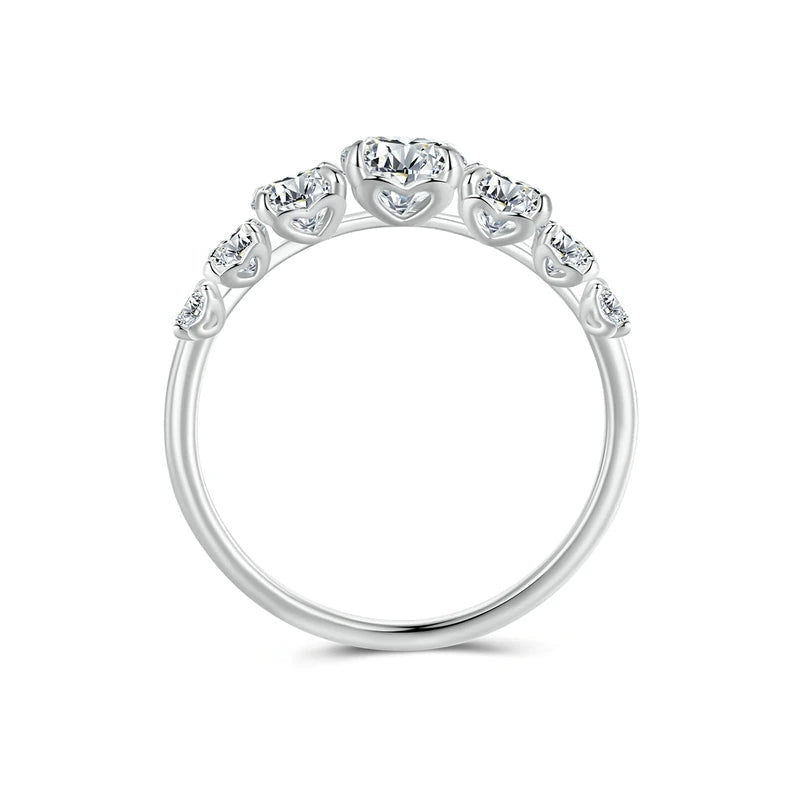 Bamoer D Color VVS1 EX Moissanite Ring Delicate Lab Diamond Ring 925 Sterling Silver for Women Engagement Wedding Jewelry Mirror Quenn
