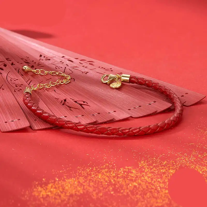 Fortune Red Rope Bracelet with Sterling Silver