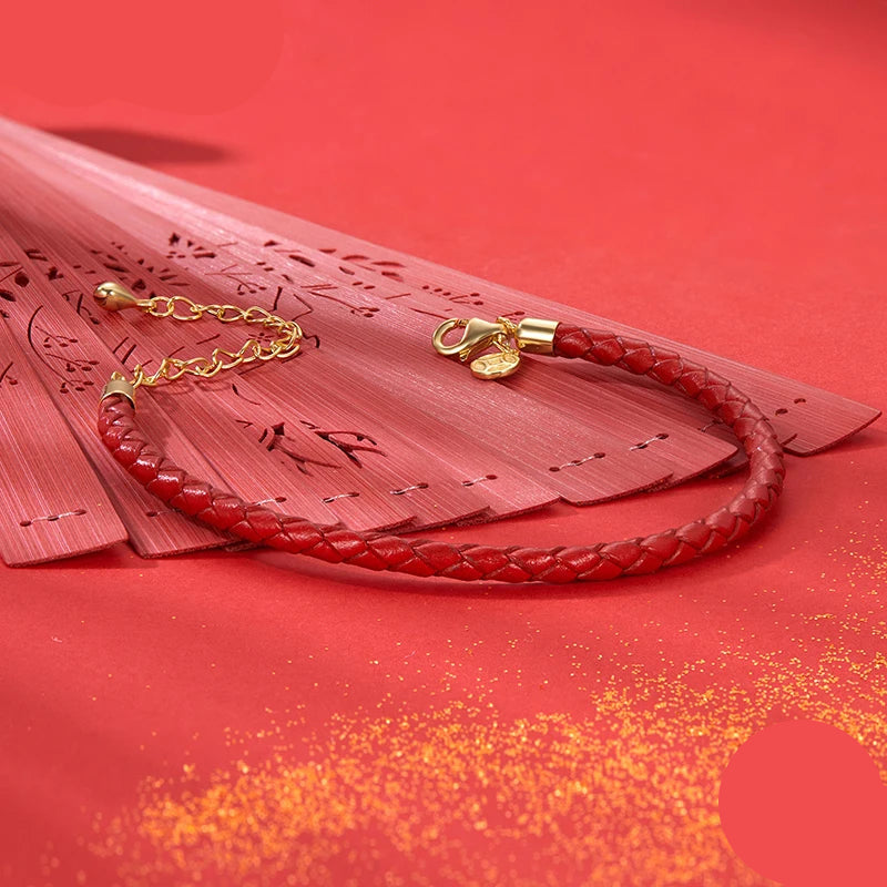 Fortune Red Rope Bracelet with Sterling Silver