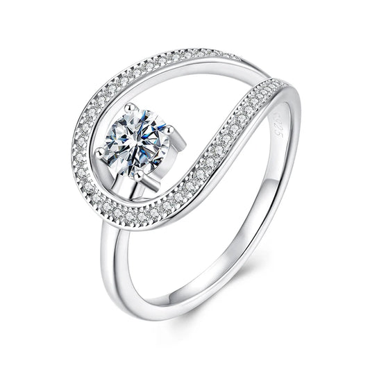 Moissanite Wedding Band 925 Sterling Silver Gold Plated Ring