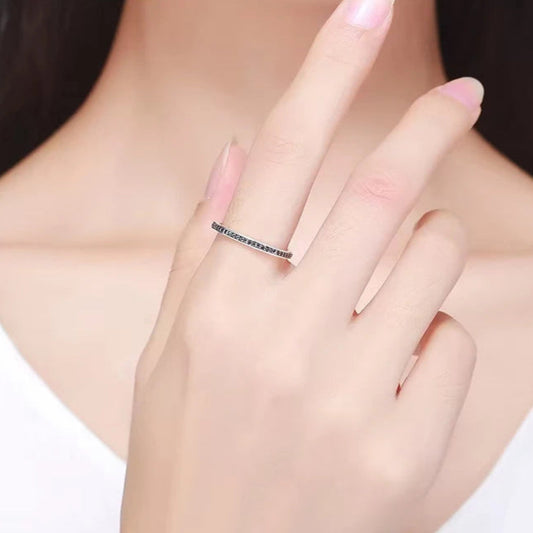 Authentic 925 Sterling Silver Dazzling CZ Stackable Rings for Women Wedding Jewelry Mother Gift SCR114 Mirror Quenn