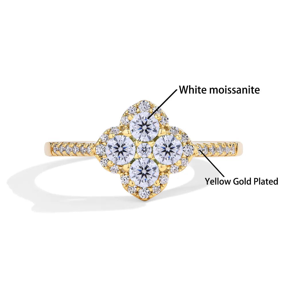 Classic Moissanite Engagement Ring in Sterling Silver - Mirror Quenn - shop now worldwide shipping