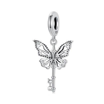 Sterling Silver Green Butterfly Charm Bracelet Bead DIY