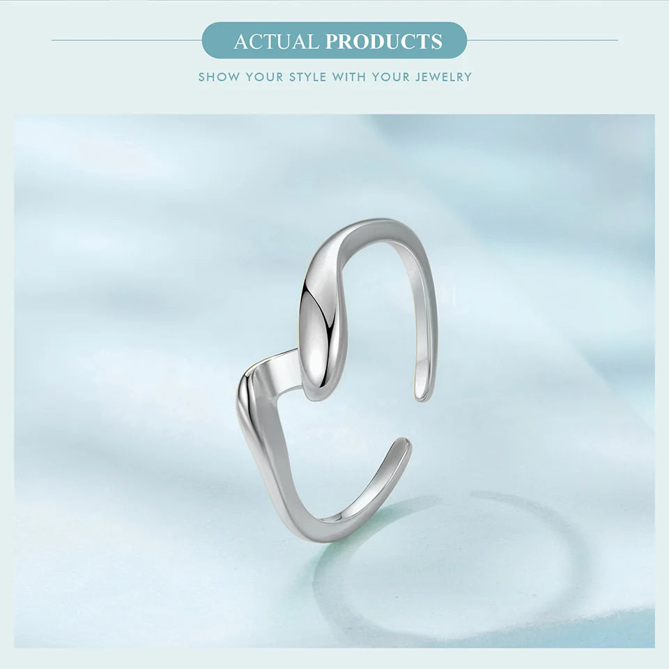 Gold Plated Wavy Stackable Ring Sterling Silver
