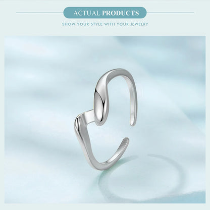 Gold Plated Wavy Stackable Ring Sterling Silver