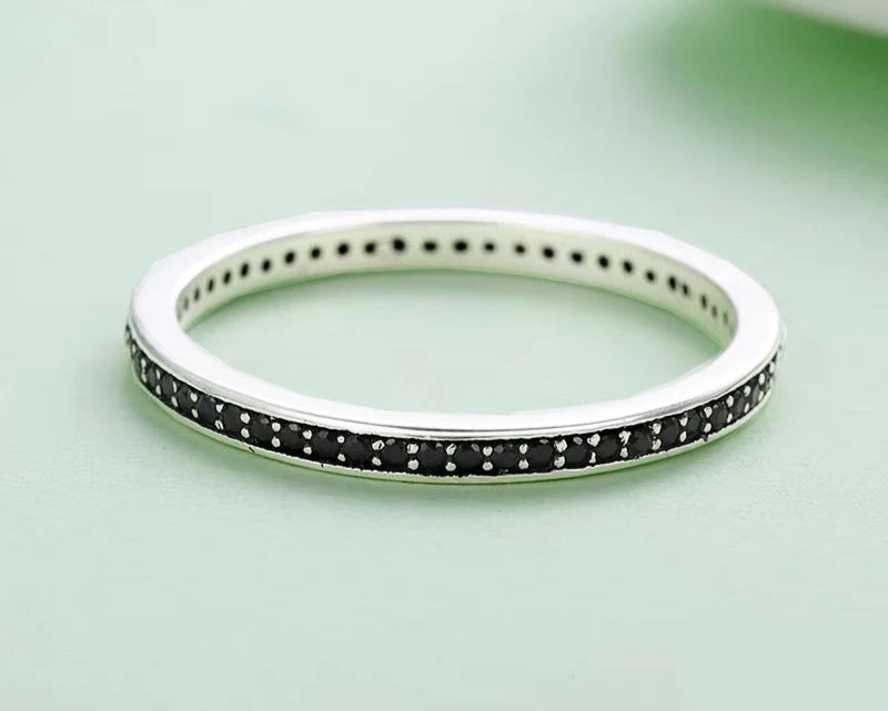 Authentic 925 Sterling Silver Dazzling CZ Stackable Rings for Women Wedding Jewelry Mother Gift SCR114 Mirror Quenn