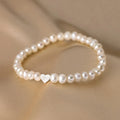 Baroque Pearl Heart Sterling Silver Bracelet