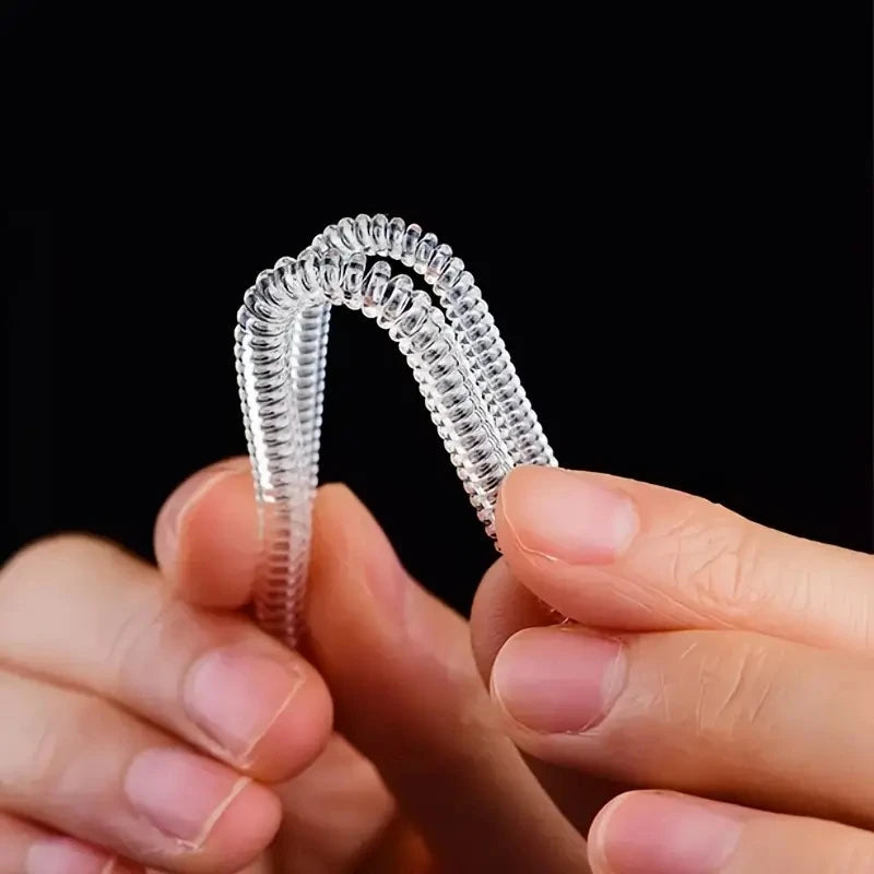 4-Piece Spiral Ring Size Adjuster for Loose Rings (Transparent) Mirror Quenn