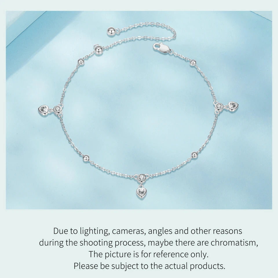 925 Sterling Silver Snake Chain Anklet Adjustable Turtle