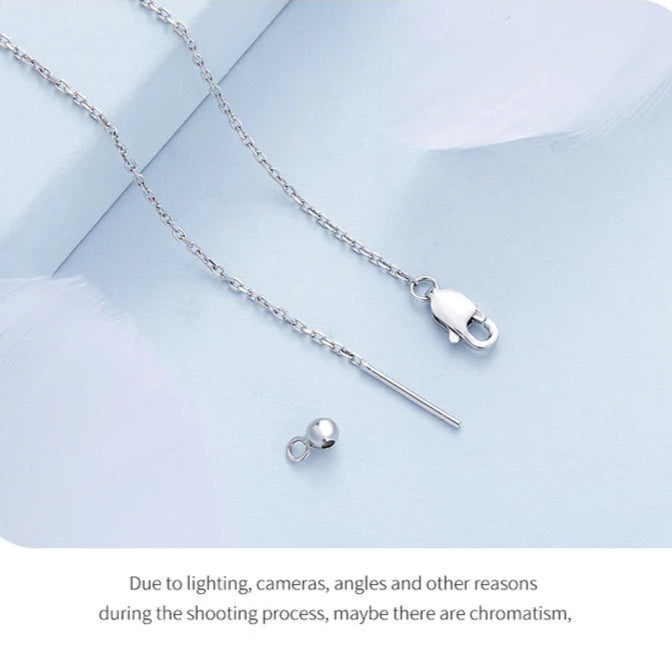 Bamoer 925 Sterling Silver Purple Zircon Lily of the Valley Pendant Necklace Elegent Neck Chain for Women Fine Jewelry BSN271 Mirror Quenn