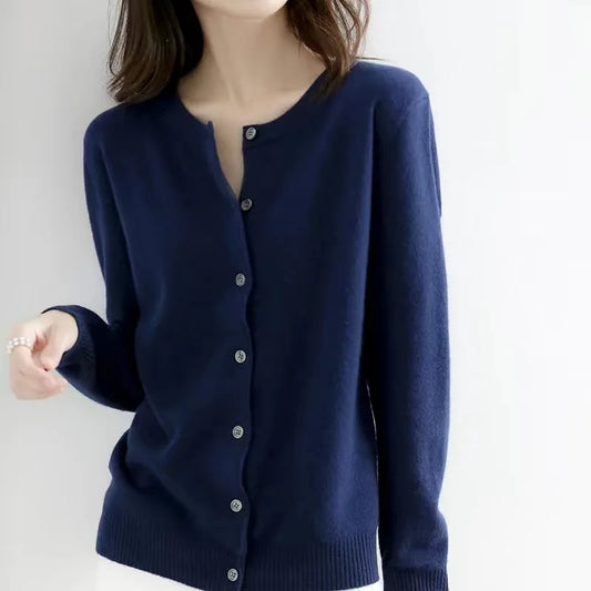 Classic O-Neck Button Cardigan