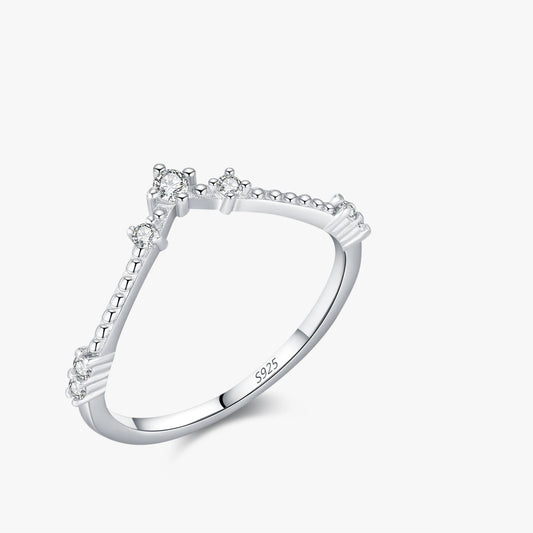 D Color Moissanite Sterling Silver Ring Mirror Quenn