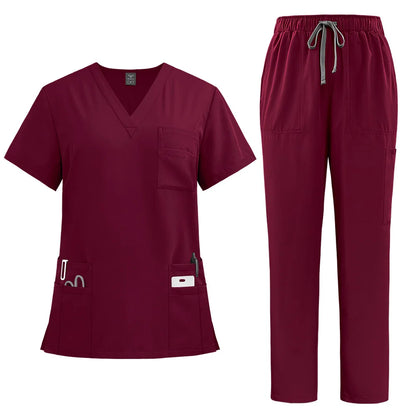 Unisex Modern V-Neck Scrub Set – High-Quality Medical Uniform for Doctors & Nurses