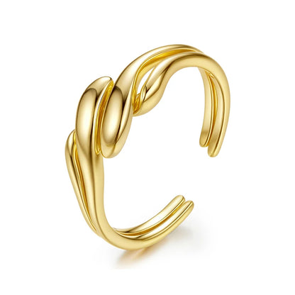 Gold Plated Wavy Stackable Ring Sterling Silver