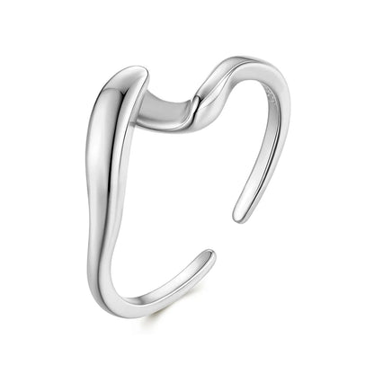 Gold Plated Wavy Stackable Ring Sterling Silver