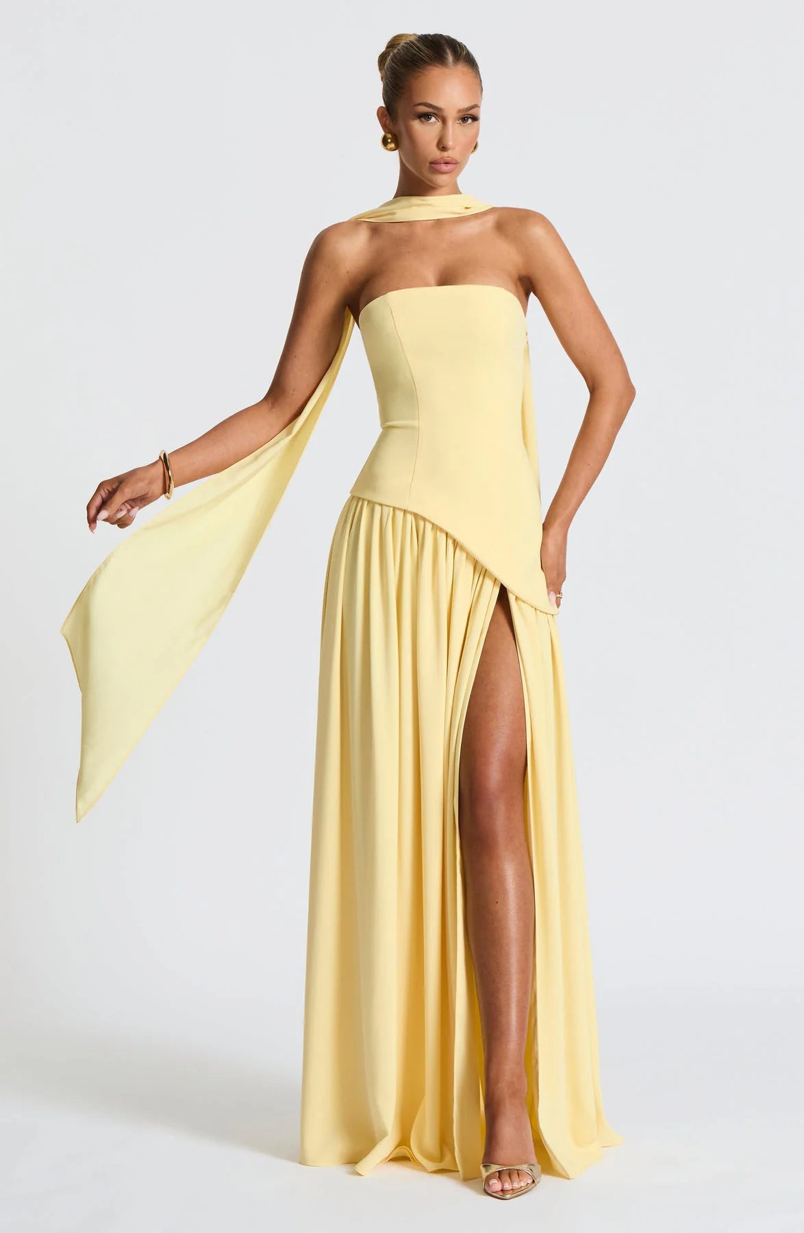 Yellow Maxi Gown - Viral TikTok Style