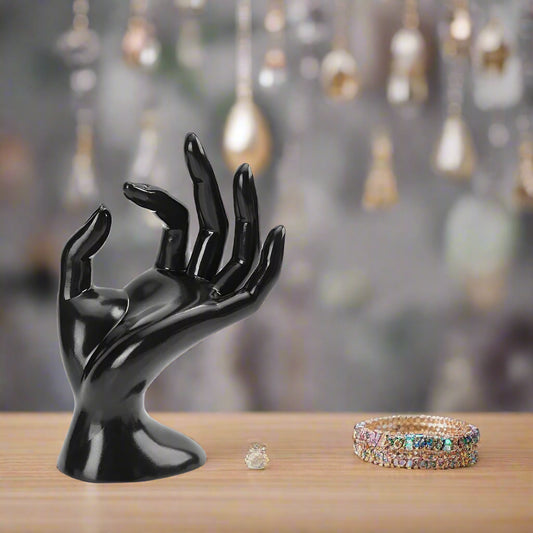 OK Gesture Ring Hand Holder Black Bracelet Ring Watch Stand Jewelry Display Jewelry Stand Mannequin Hand for Photo Props Mirror Quenn