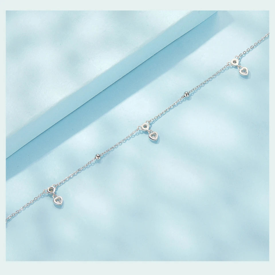 925 Sterling Silver Snake Chain Anklet Adjustable Turtle