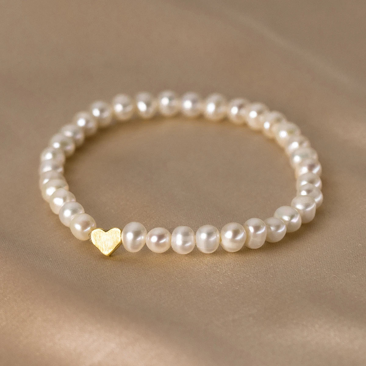 Baroque Pearl Heart Sterling Silver Bracelet