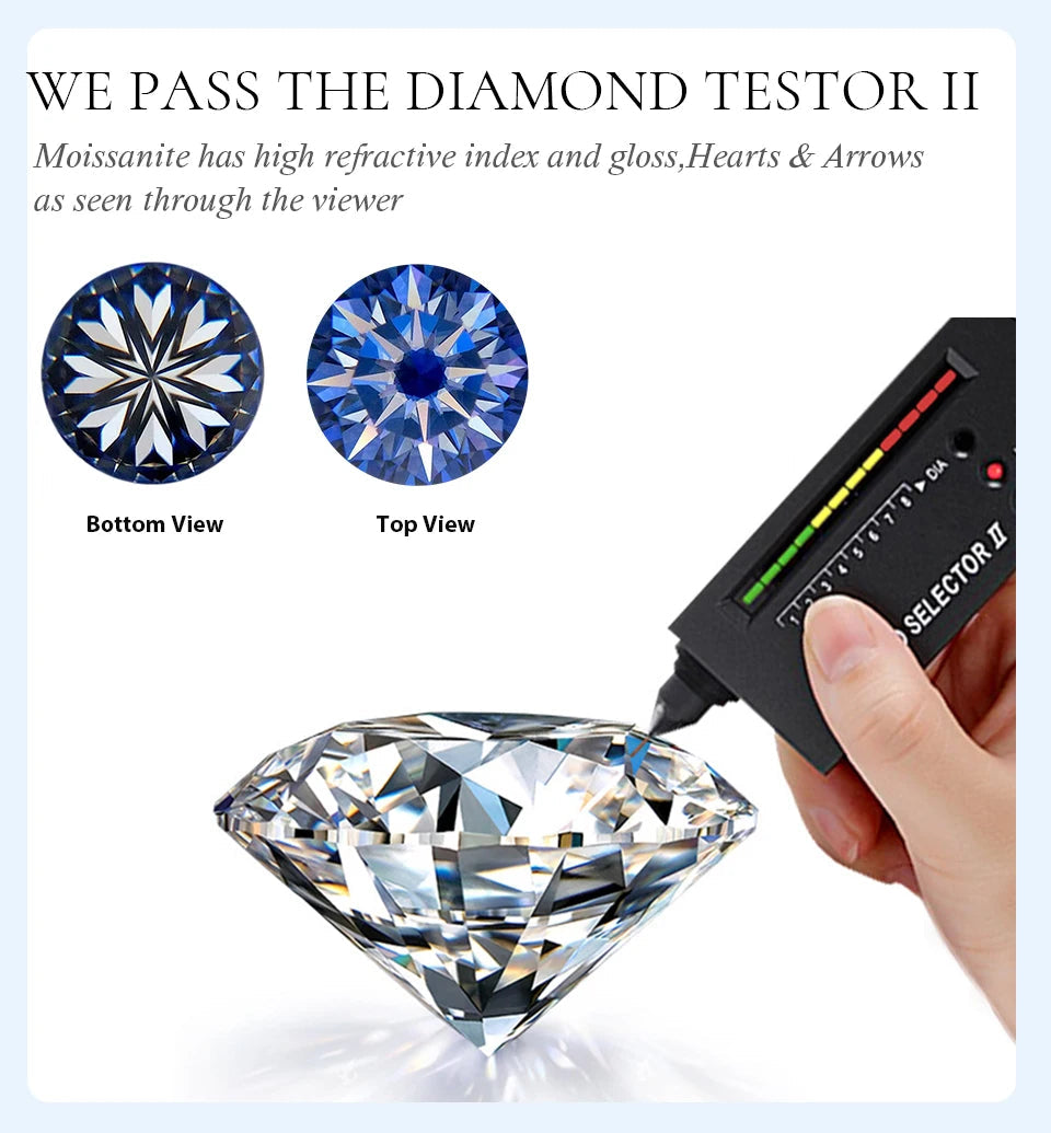 Brilliant Cut Moissanite Heart Sterling Silver Ring Mirror Quenn