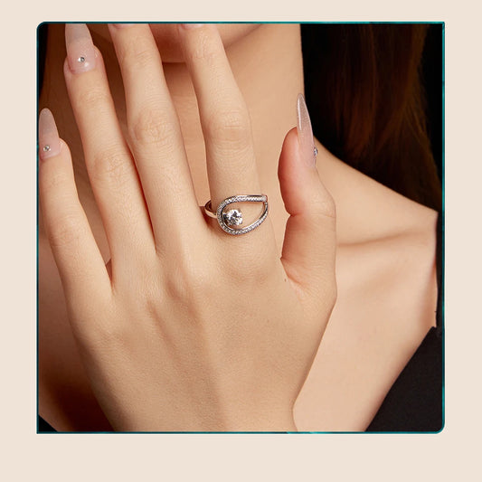 Moissanite Swirl Ring 925 Sterling Silver Lab Diamond Gift