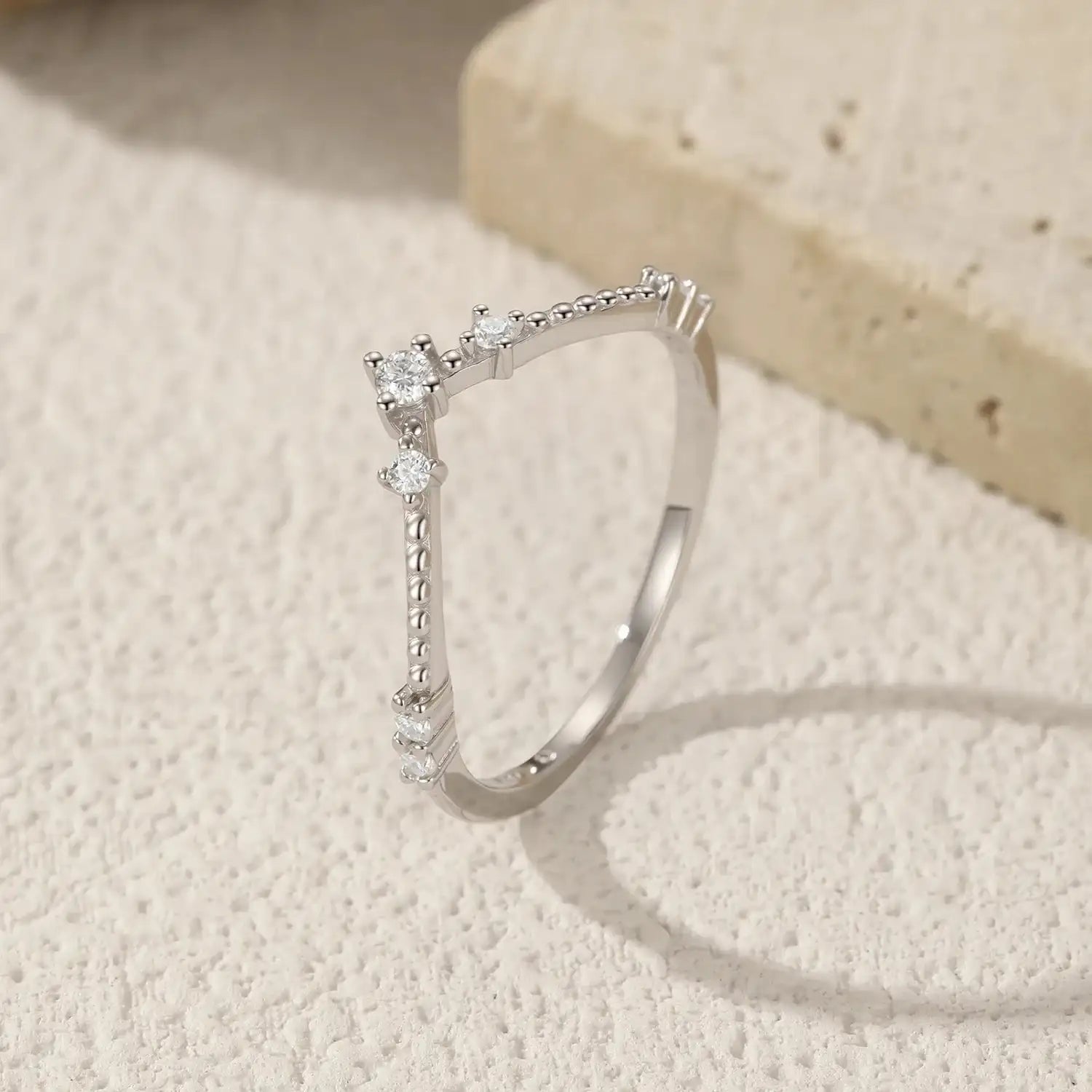 D Color Moissanite Sterling Silver Ring Mirror Quenn