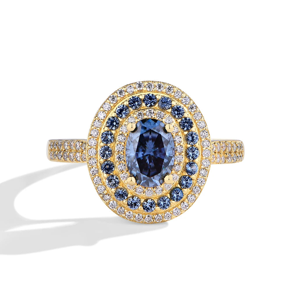 The Azure Oval Moissanite Solitaire