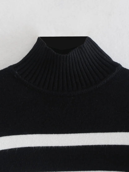 Striped Turtleneck Knit