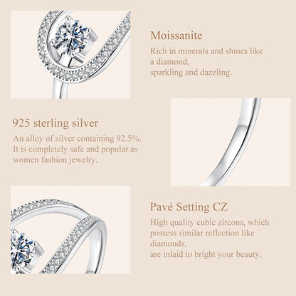 Moissanite Wedding Band 925 Sterling Silver Gold Plated Ring