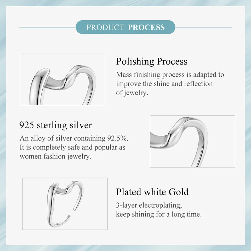 Gold Plated Wavy Stackable Ring Sterling Silver
