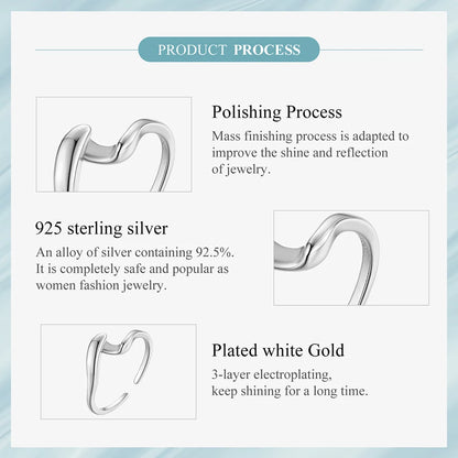 Gold Plated Wavy Stackable Ring Sterling Silver