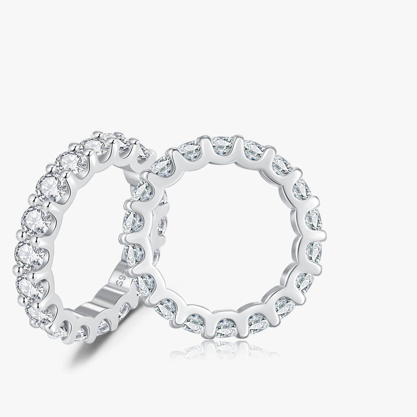 D Color Moissanite Eternity Band Ring Mirror Quenn