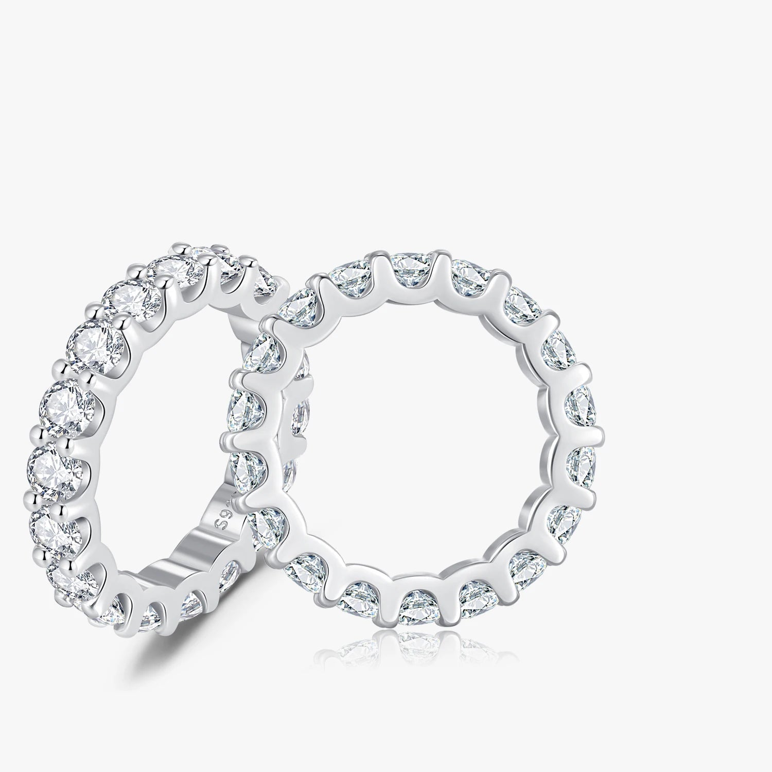 D Color Moissanite Eternity Band Ring Mirror Quenn