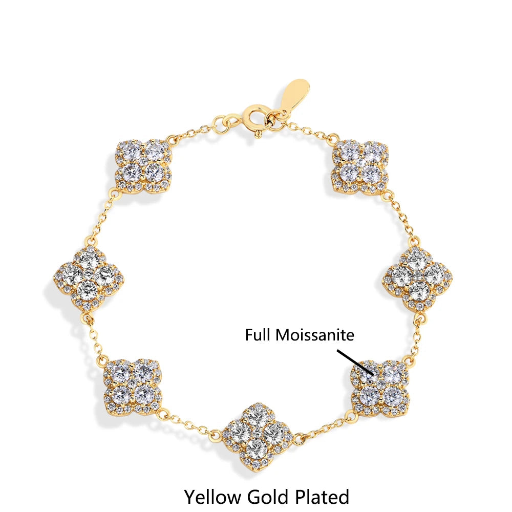 Moissanite Star Bracelet in Sterling Silver - Mirror Quenn - shop now worldwide shipping